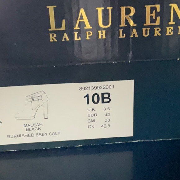 RALPH LAUREN NWOT BLACK LEATHER BOOTIE SIZE 10 - Picture 6 of 7